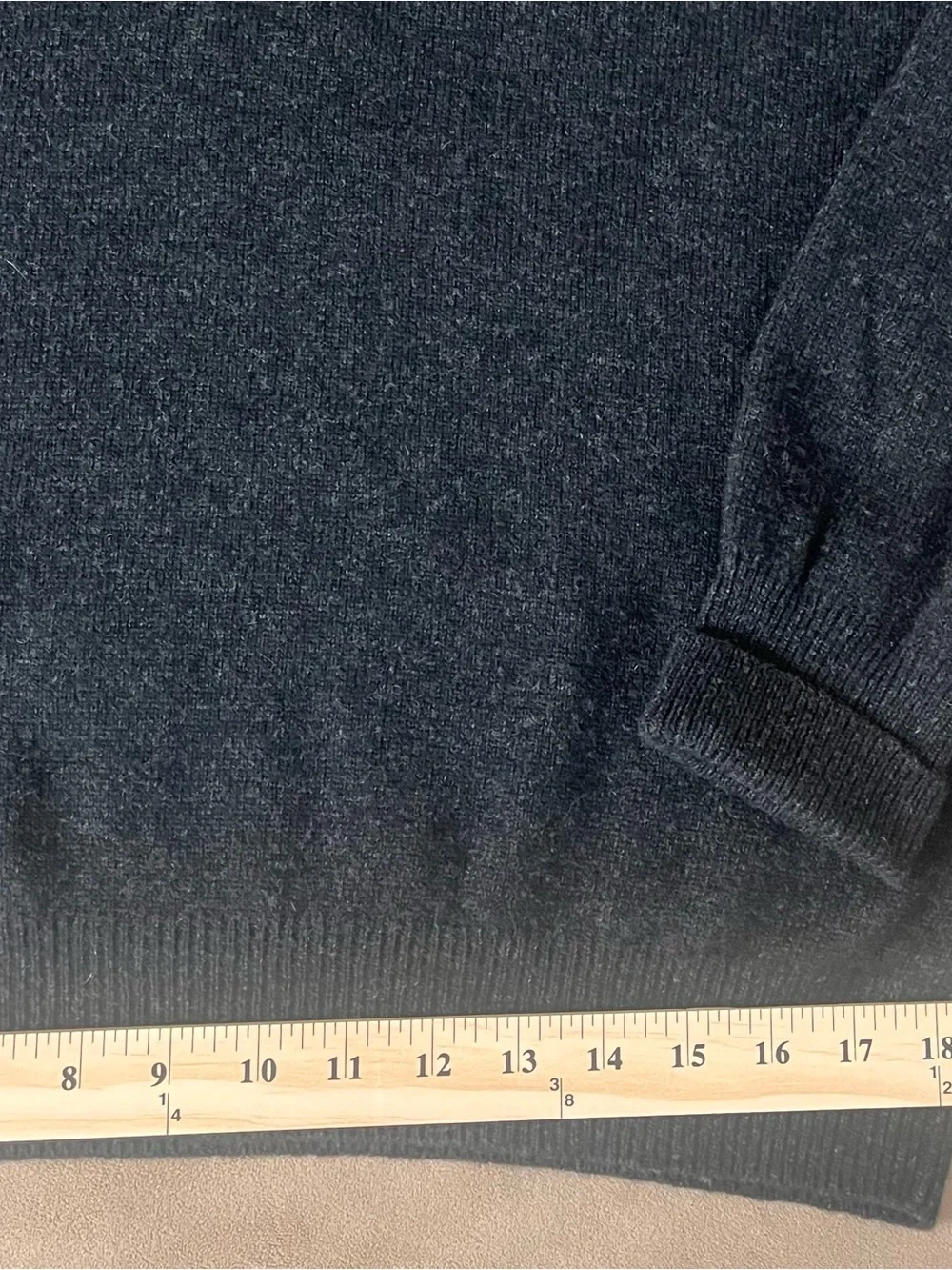 Vintage 90s Polo by Ralph Lauren Charcoal Lambswool Polo Sweater w/ Purple Pony
